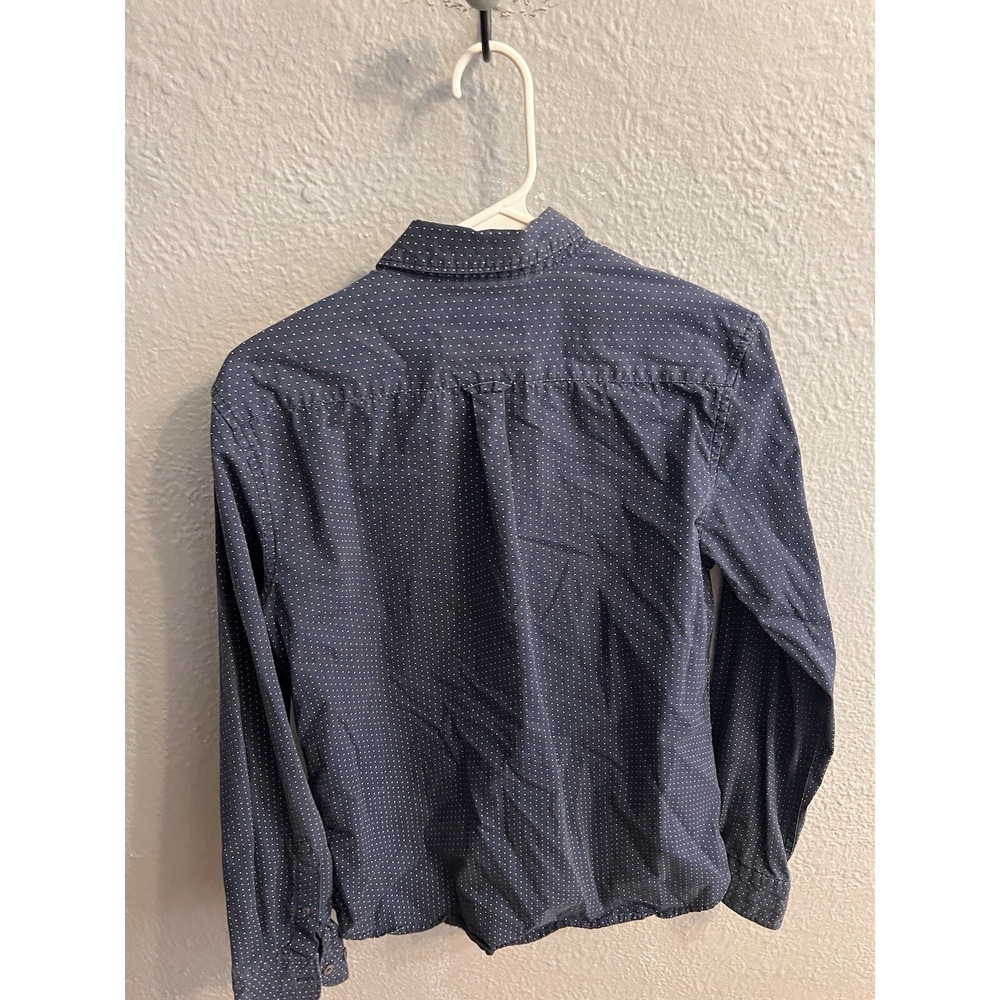 Denim & Flower Mens Long Sleeve Button Up Shirt Blue‎ White Polka Dot Size Small - Picture 6 of 6